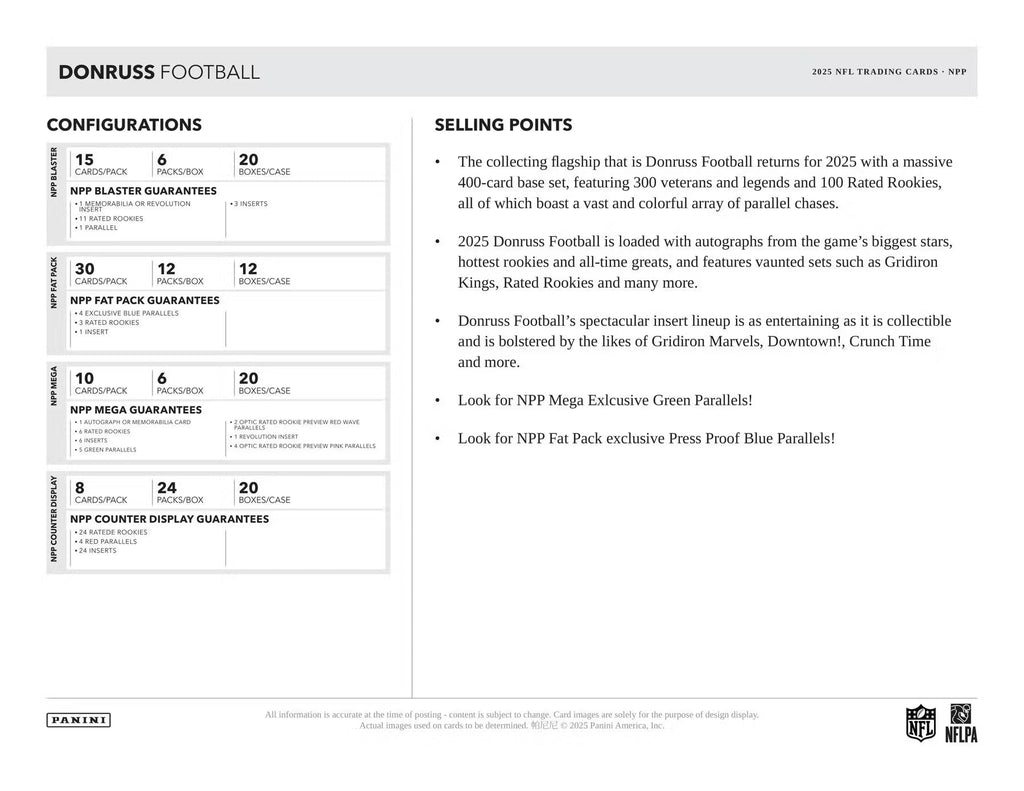 2025 NFL Donruss Football Mega Box