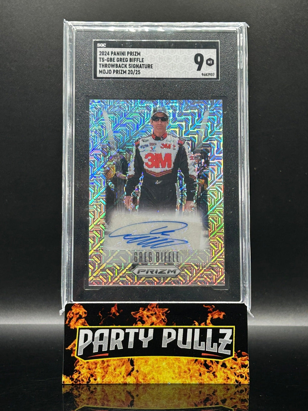 2024 Panini Prizm Greg Biffle Throwback Signature Mojo Prizm Auto #/25 – SGC 9 Mint