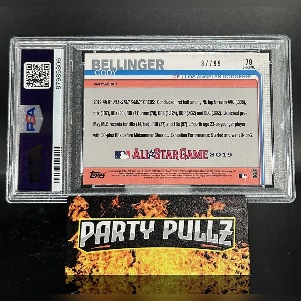 2019 Topps Chrome Update #79 Cody Bellinger All-Star Game Green Refractor 87/99 PSA 10