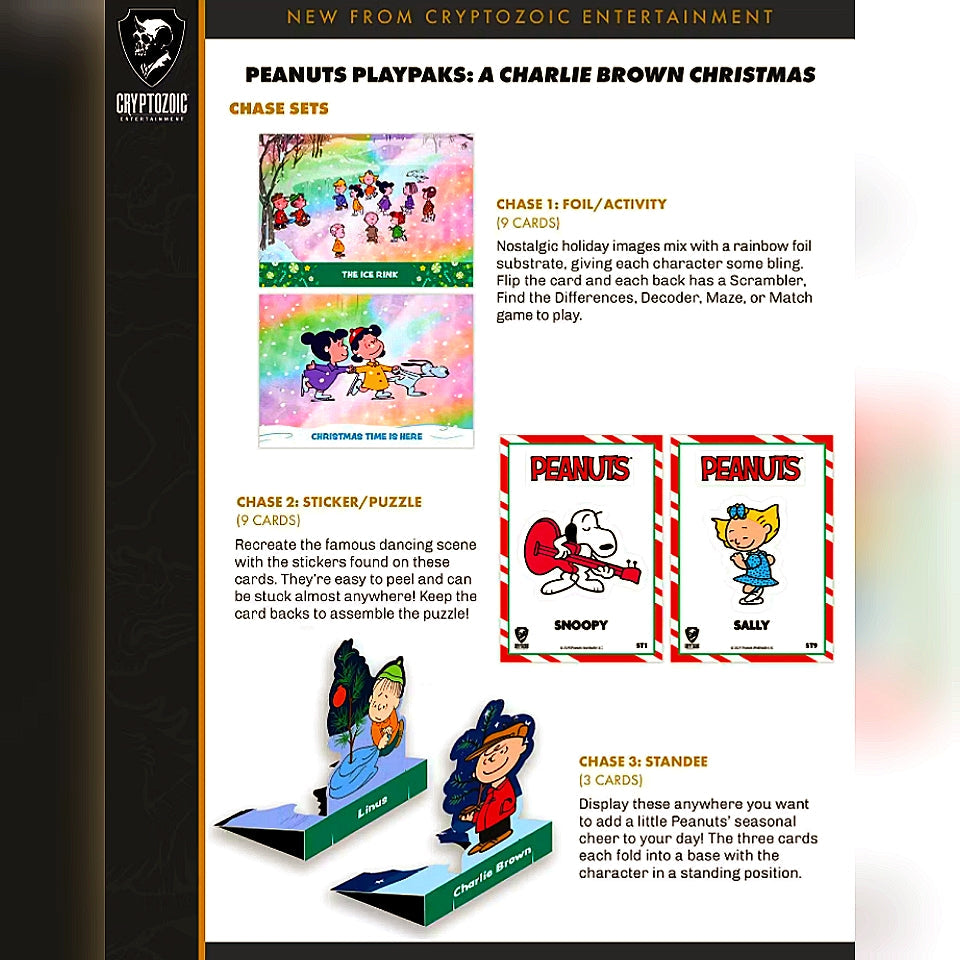 2025 Cryptozoic Peanuts Playpaks: A Charlie Brown Christmas 4 Pack Blaster Box
