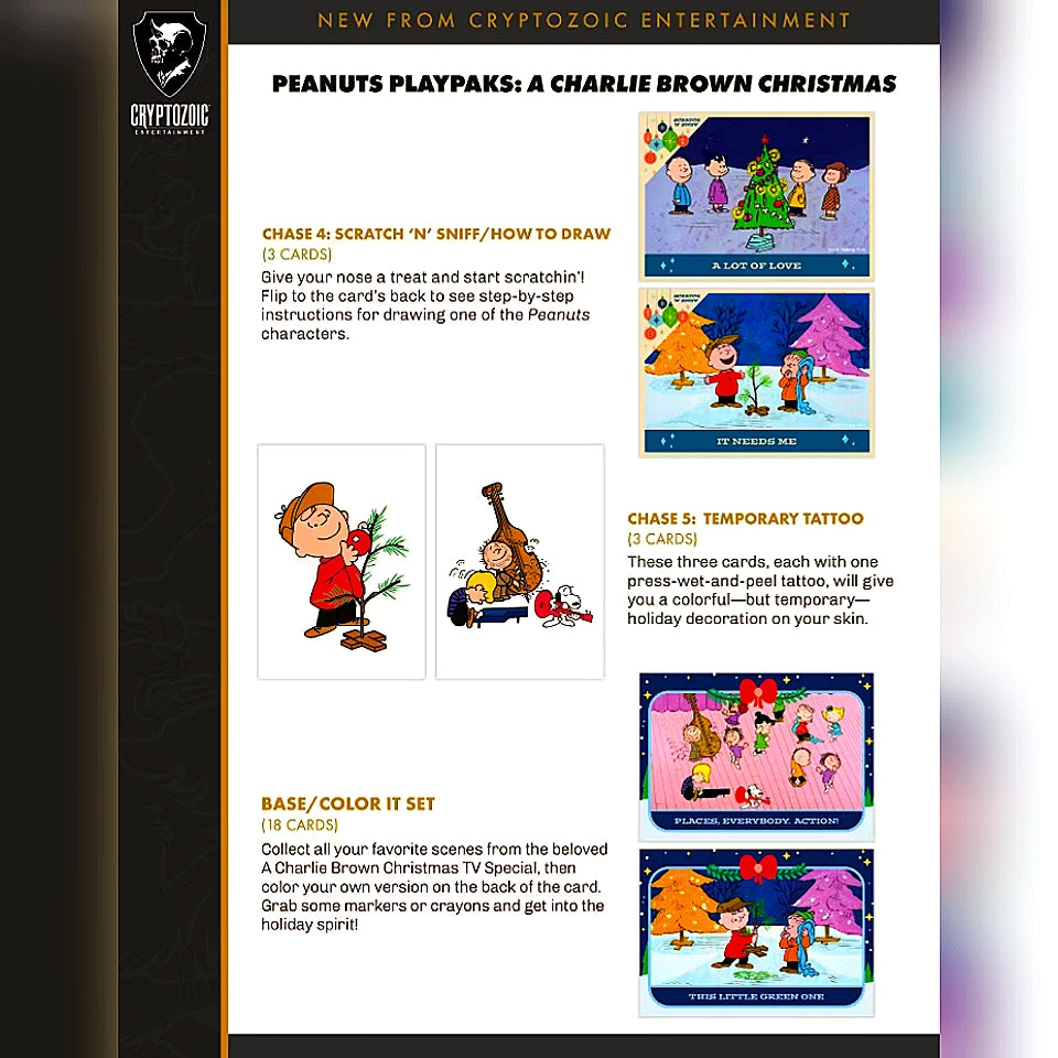2025 Cryptozoic Peanuts Playpaks: A Charlie Brown Christmas 4 Pack Blaster Box